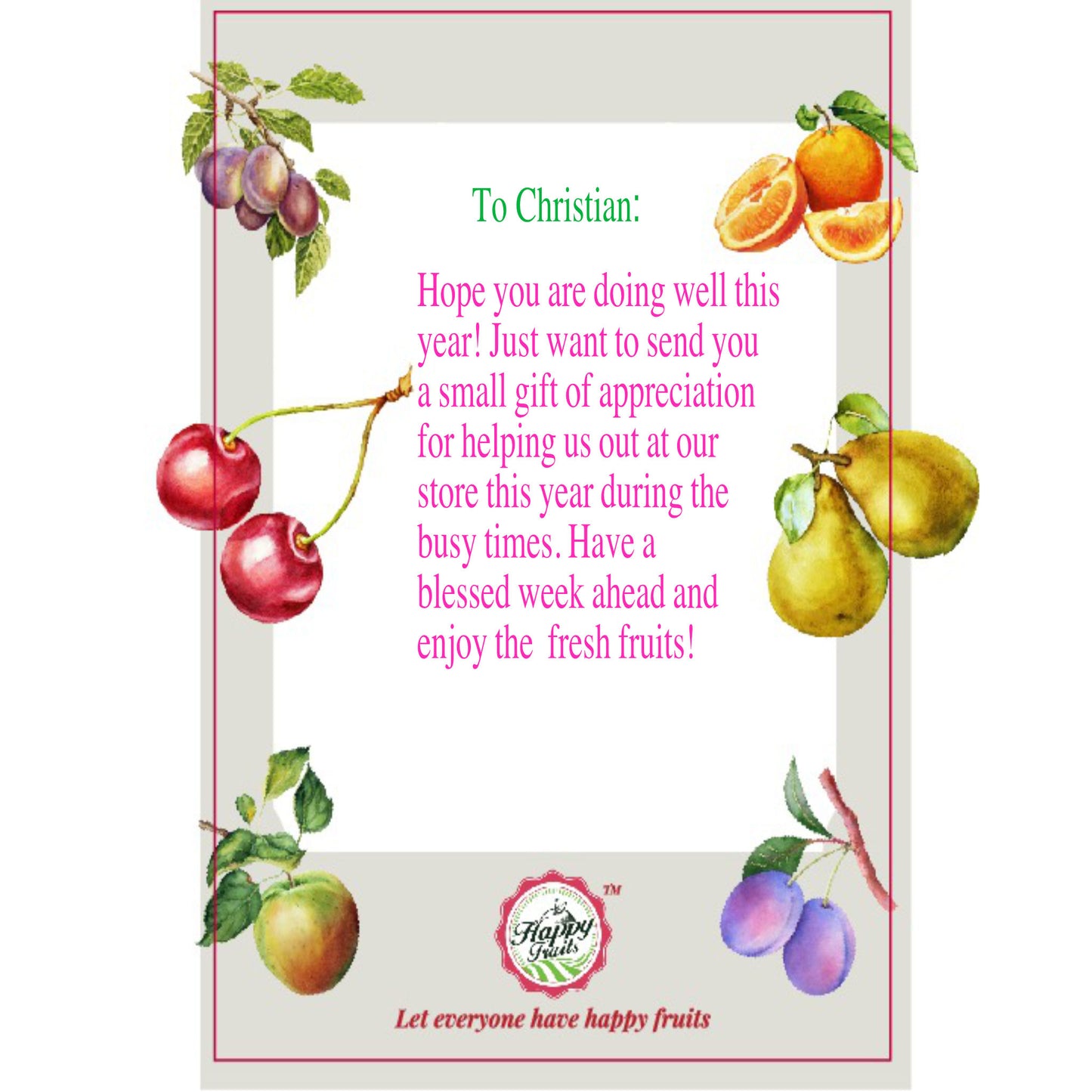 Send a personal written message card